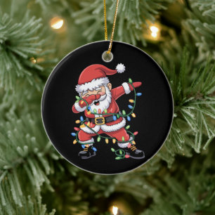 Dabbing Weihnachtsmann Lustige Weihnachtsbeleuchtu Keramik Ornament