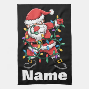 Dabbing Weihnachtsmann Lustiges Personalisiertes W Geschirrtuch