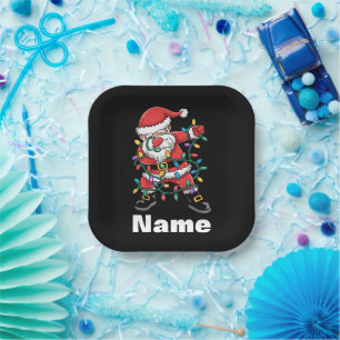 Dabbing Weihnachtsmann Lustiges Personalisiertes W Pappteller