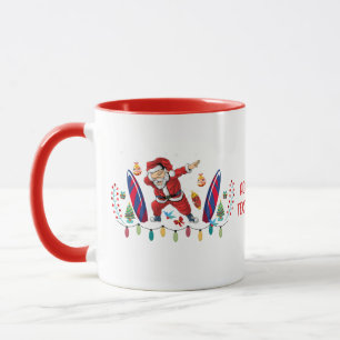 Dabbing Weihnachtsmann Surfboard Weihnachten Juli  Tasse