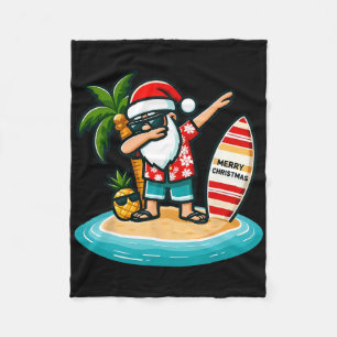 Dabbing Weihnachtsmann Weihnachten im Juli Sommer Fleecedecke