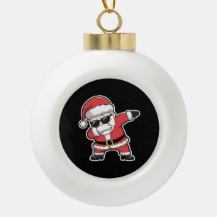 Dabbing Weihnachtsmann Xmas Lichter Kinder Weihnac Keramik Kugel-Ornament