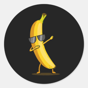 Dabbing Yellow Banana - Dab Funny Dancing Frucht Runder Aufkleber