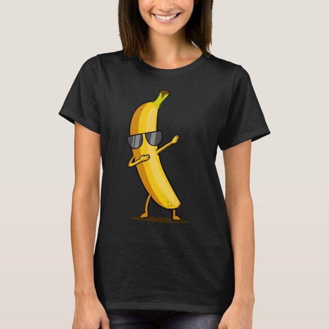 Dabbing Yellow Banana - Dab Funny Dancing Frucht T-Shirt (Vorderseite)