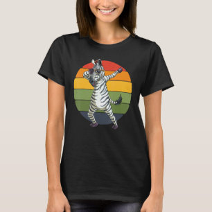 Dabbing Zebra Retro African Safari Zoo Tier T-Shirt