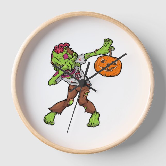 Dabbing Zombie Halloween Dab Funny Gift Design Uhr (Vorderseite)