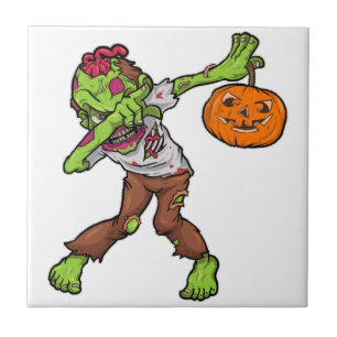 Dabbing Zombie Halloween Dab Lustiges Geschenk Des Fliese