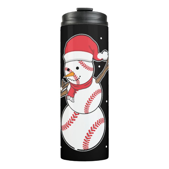 Dabing Baseball Snowman Weihnachtsfeiertag Thermosbecher (Vorderseite)