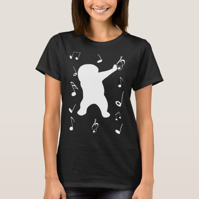 Dabing man dance with music key note T-Shirt (Vorderseite)