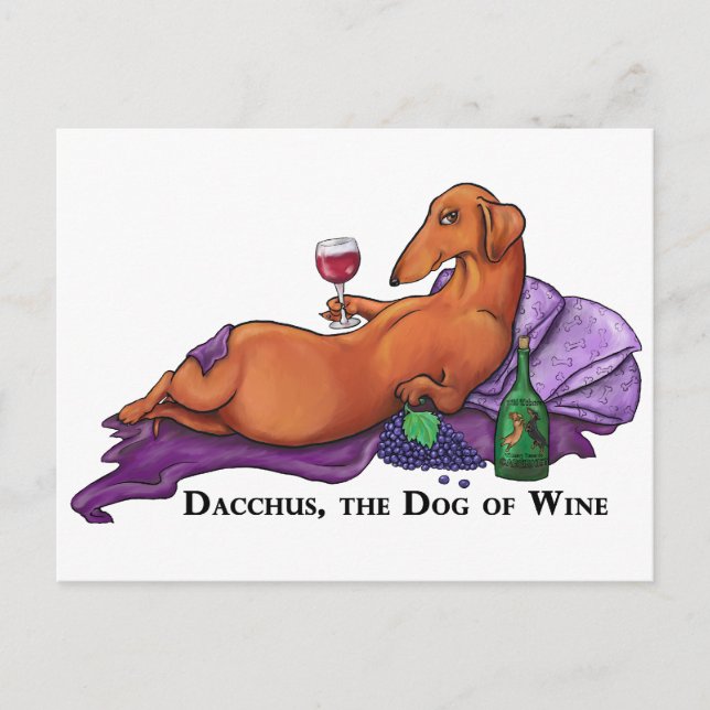 Dacchus Dog Wine Postkarte (Vorderseite)