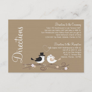 D'accompagnement 3x5 Directions Carte Mariage Oiseaux Marié Groom A