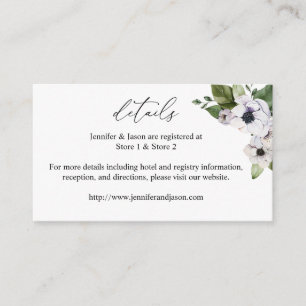 D'accompagnement Anéone Blanc Floral 2 Détails Carte de boîtier SM