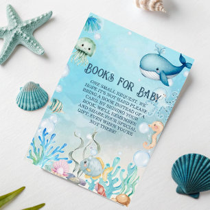 D'accompagnement Apportez un livre sous la carte Baby shower bleu m