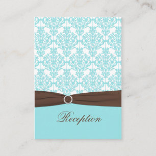 D'accompagnement Aqua, Damas blanc avec carte de boîtier Brown