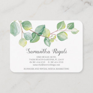 D'accompagnement Aquarelle vert Eucalyptus Carte de visite