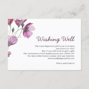 D'accompagnement Aquarelle violette. Carte de voeux de mariage flor