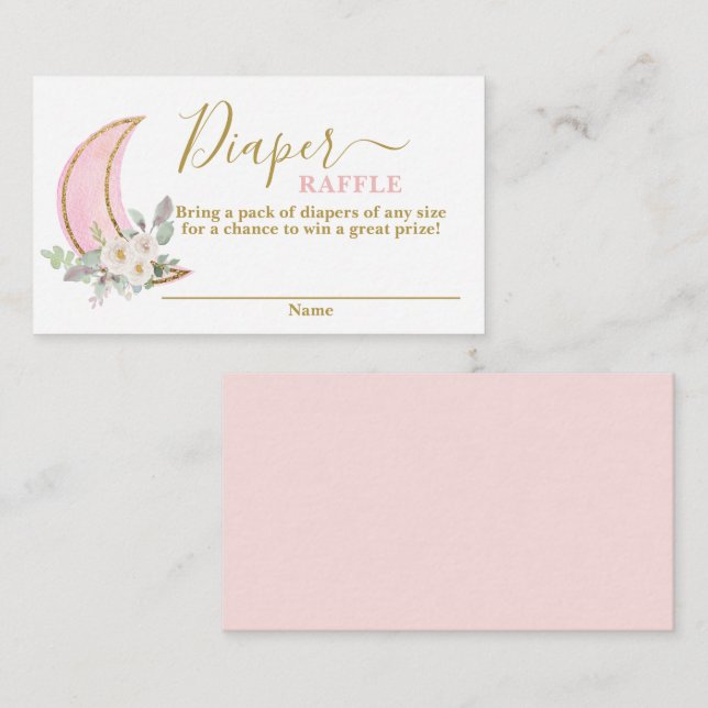 D'accompagnement Au-dessus de la lune Carte de Raffle de couches (Devant / Derrière)