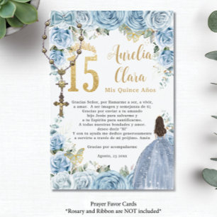 D'accompagnement Baby Blue Floral Princesse Quinceañera Carte de pr