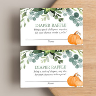 D'accompagnement baby shower citrouille de verdure carte de tombola