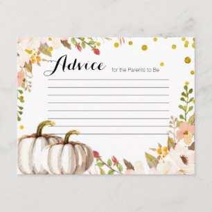 D'accompagnement Baby shower de carte de conseil citrouille Gold