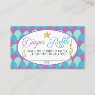 D'accompagnement Baby shower Déchets Carte Raffin Sirène Purple