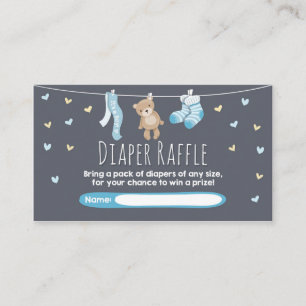 D'accompagnement Baby shower Déchets Carte Raffin Teddy Bear Bleu