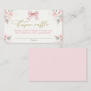 D'accompagnement Baby shower fille Déchets Carte Raffle avec arc