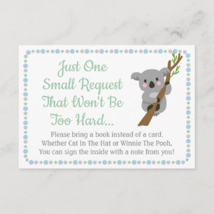 D'accompagnement Baby shower Ours Koala Apportez Une Carte De Livre