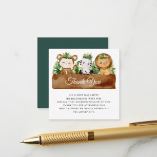 D'accompagnement baby shower sauvage un safari carte de remerciemen