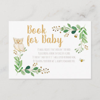 D'accompagnement Baby shower Woodland Apportez une carte de livre