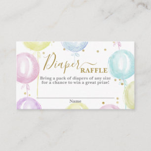 D'accompagnement Ballons pastel couleur Diaper Carte Raffle