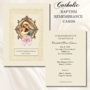 D'accompagnement Baptême de bébé catholique Souvenir Carte Sainte