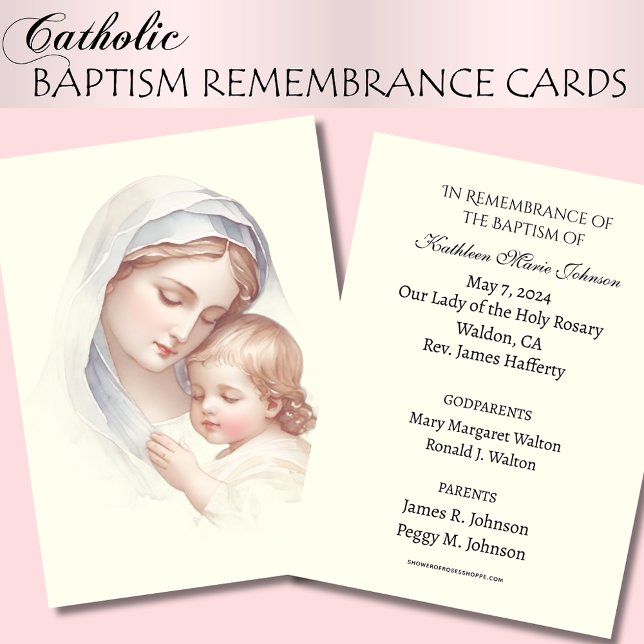 D'accompagnement Baptême de bébé catholique Souvenir Carte Sainte (Créateur téléchargé)