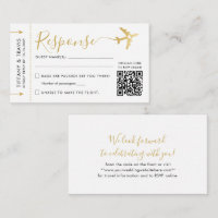 Billet Carte d'Embarquement Mini QR RSVP Écriture