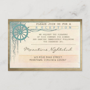 D'accompagnement billet vintage mariage carte de réception nautique