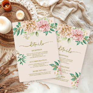 D'accompagnement Blush Hydrangea - Détails du Mariage Carte de boît