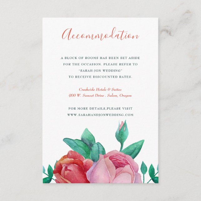 D'accompagnement Bohemian Bold Floral Mariage Carte d'information (Devant)