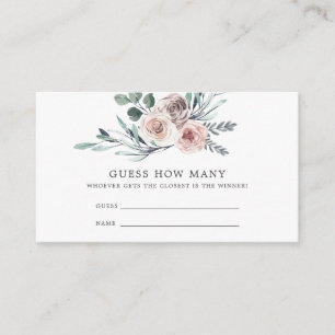 D'accompagnement Boho Rose Baby shower Devinez combien de carte