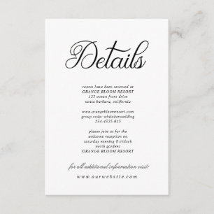 D'accompagnement Calligraphie élégante ⎥ Carte de détails incluse