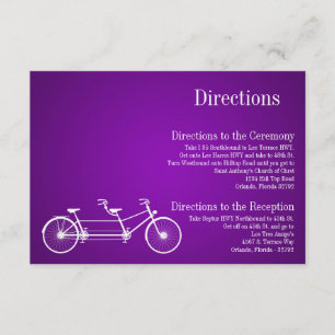 D'accompagnement Carte 3x5 Directions Whimsical Purple Double Vélo