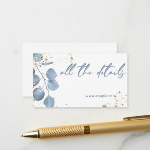 D'accompagnement Carte avec détails pailletés or bleu poussiéreux