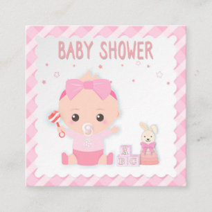 D'accompagnement carte baby shower, petite fille et jouet. Carte de