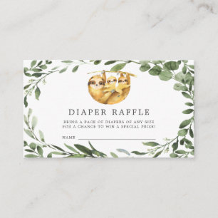 D'accompagnement Carte Baby shower Twins Sloth Diaper