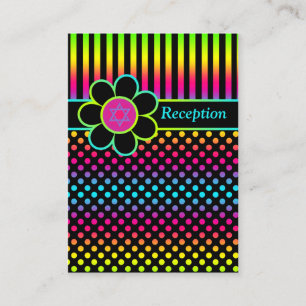 D'accompagnement Carte Bat mitzvah Neon Stripes Pois