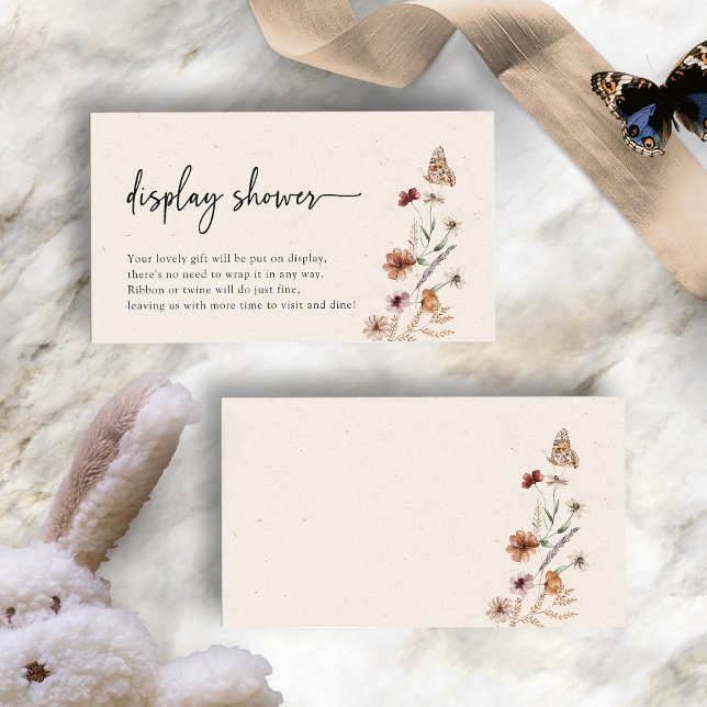 D'accompagnement Carte Boho Display Shoot (Boho Wildflower Display Shower Enclosure Card with Butterfly by Painted Paperie
)