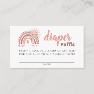 D'accompagnement Carte Boho Rainbow & Sun Diaper Raffle Encapage