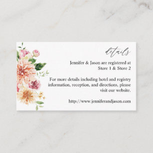 D'accompagnement Carte Boîtier Rose & Peach Floral & Greenery