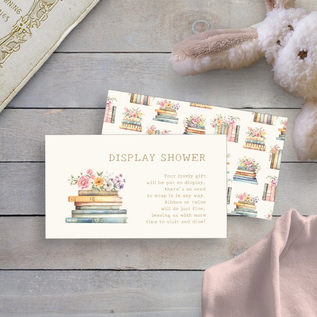 D'accompagnement Carte Books Display Douche Boîtier (Books Display Baby Shower Enclosure Card by Painted Paperie
)