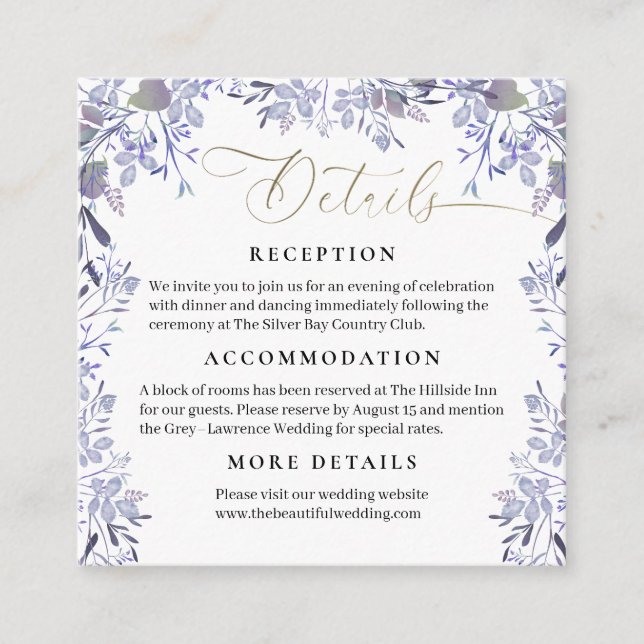 D'accompagnement Carte Botanique Mariage vintage (Devant)