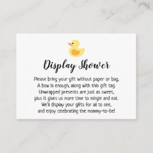 D'accompagnement Carte cadeau Baby shower écran simple, Canard en c